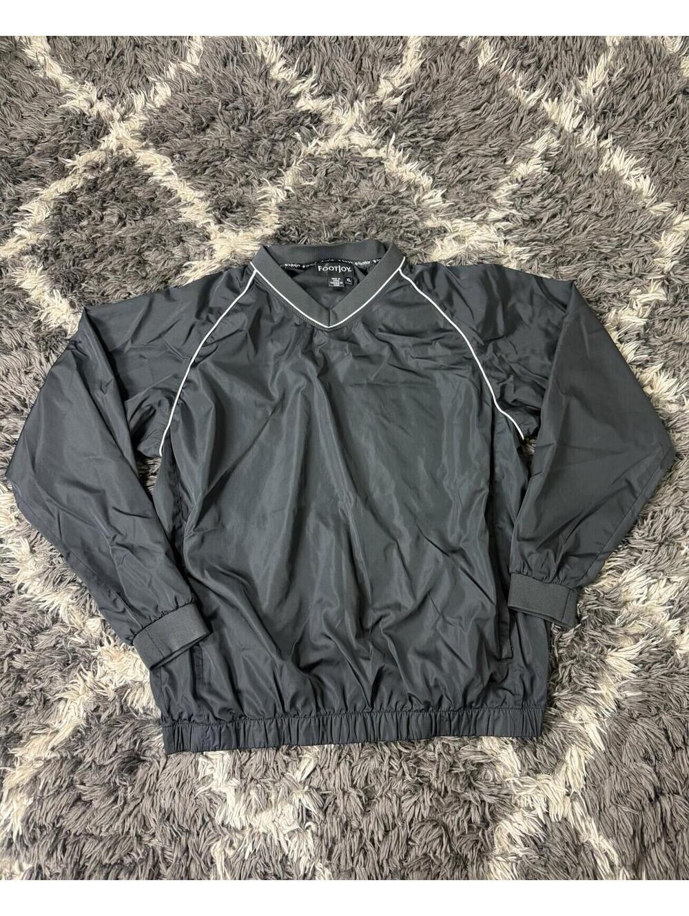 Footjoy Windbreaker Jacket Men’s XL Black Pullover Golf Active